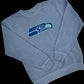 Go Hawks - Embroidered Pigment Dyed 9oz Midweight Crewneck (Light Blue)