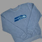 Go Hawks - Embroidered Pigment Dyed 9oz Midweight Crewneck (Light Blue)
