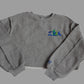 "SEA" Grey Pullover Cropped Top