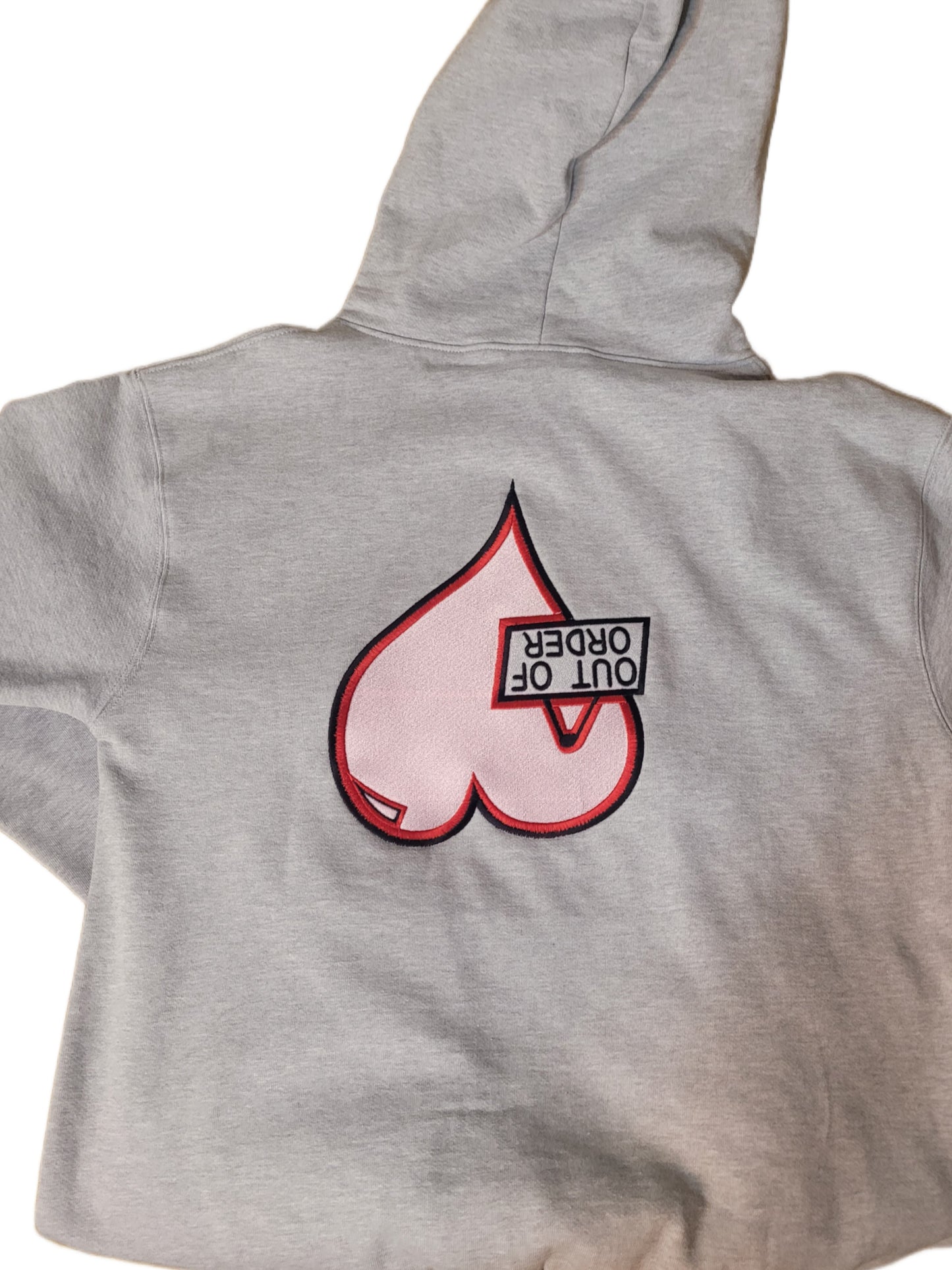 My Heart - Out of Order, Heavyweight Boyfriend Hoodie (Grey)